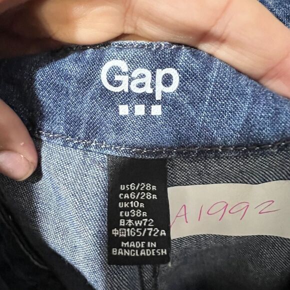 Gap Womens Denim Overalls 6 Medium Wash Bib Denim Blue Side Zip Straight Leg - Picture 2 of 11